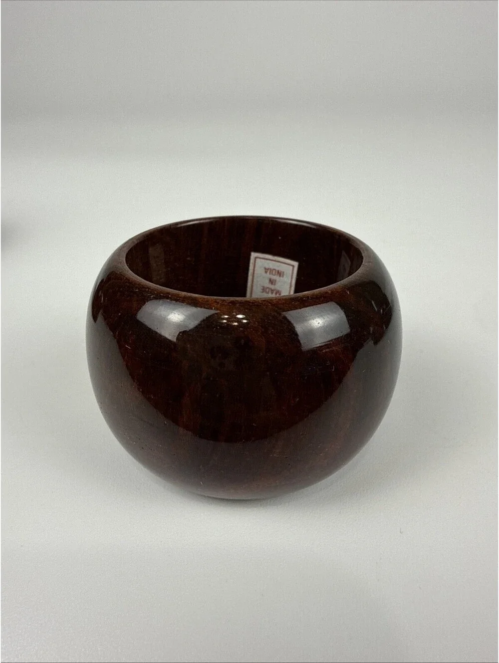 Set of 4 Vintage Faux Tortoiseshell Lucite Napkin Rings Acrylic MCM Round